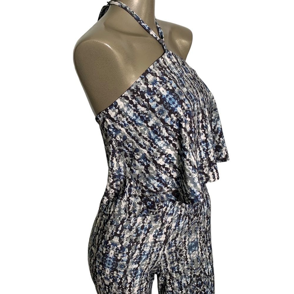 NEW! Deborah Viereck women’s XS jumpsuit printed stretch ruffle top sleeveless - Picture 10 of 10
